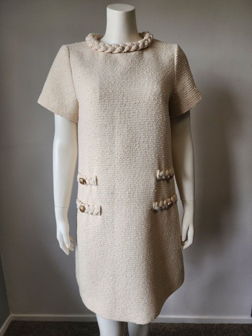 Tuckernuck pearl white tweed Jackie dress M - Picture 1 of 5